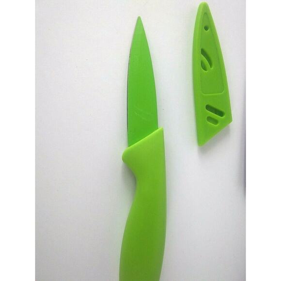 Stainless Steel Plastic Handled Knives Colorful With Sheaths Purple Green - Picture 6 of 12